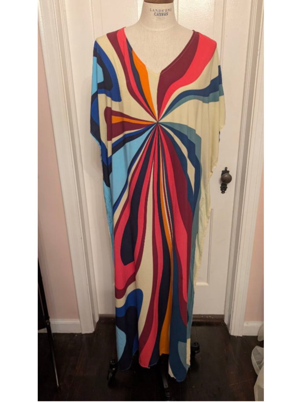 Women's Bsubseach Multicolor Swirl Print Kaftan, One Size
